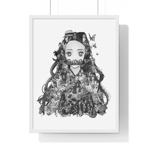 NEZUKO BLACK & WHITE FRAMED POSTER NEZUKO BLACK & WHITE FRAMED POSTER