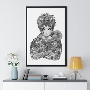 GAARA BLACK & WHITE FRAMED POSTER GAARA BLACK & WHITE FRAMED POSTER