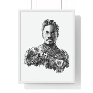 IRON MAN BLACK & WHITE FRAMED POSTER IRON MAN BLACK & WHITE FRAMED POSTER