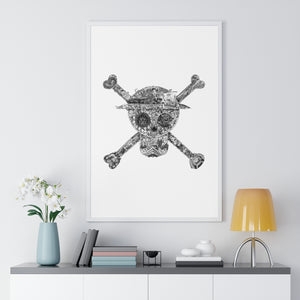 MUGIWARA JOLLY ROGER BLACK & WHITE FRAMED POSTER (WHITE BG) MUGIWARA JOLLY ROGER BLACK & WHITE FRAMED POSTER (WHITE BG)