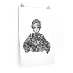 TANJIRO BLACK & WHITE POSTER TANJIRO BLACK & WHITE POSTER