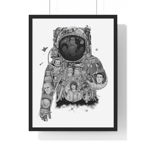 ASTRONAUT BLACK & WHITE FRAMED POSTER ASTRONAUT BLACK & WHITE FRAMED POSTER