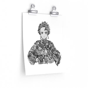 TANJIRO BLACK & WHITE POSTER TANJIRO BLACK & WHITE POSTER