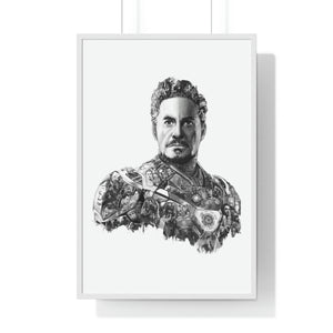 IRON MAN BLACK & WHITE FRAMED POSTER IRON MAN BLACK & WHITE FRAMED POSTER