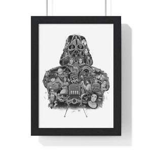 DARTH VADER BLACK & WHITE FRAMED POSTER DARTH VADER BLACK & WHITE FRAMED POSTER