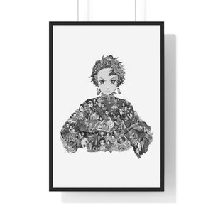 TANRJIO BLACK & WHITE FRAMED POSTER TANRJIO BLACK & WHITE FRAMED POSTER