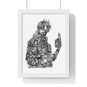 KAKASHI BLACK & WHITE FRAMED POSTER KAKASHI BLACK & WHITE FRAMED POSTER