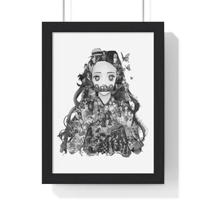 NEZUKO BLACK & WHITE FRAMED POSTER NEZUKO BLACK & WHITE FRAMED POSTER