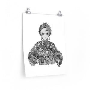 TANJIRO BLACK & WHITE POSTER TANJIRO BLACK & WHITE POSTER