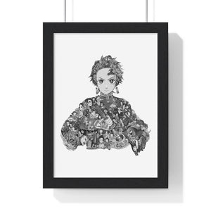 TANRJIO BLACK & WHITE FRAMED POSTER TANRJIO BLACK & WHITE FRAMED POSTER