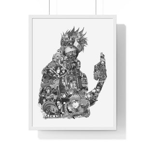 KAKASHI BLACK & WHITE FRAMED POSTER KAKASHI BLACK & WHITE FRAMED POSTER